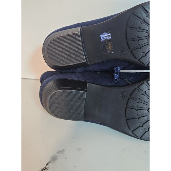 VJH Comfort Blue Suede Boots Womens Sz 8.5 Slouchy Dress Zip Booties Memory Foam - Picture 12 of 14